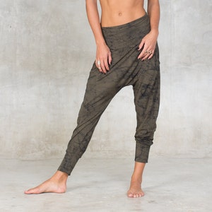 Batik Long Drop pants Bamboo Yoga drop crotch pants Women pants Lounge pantsge pants Harem Pants High waist yoga pants image 3