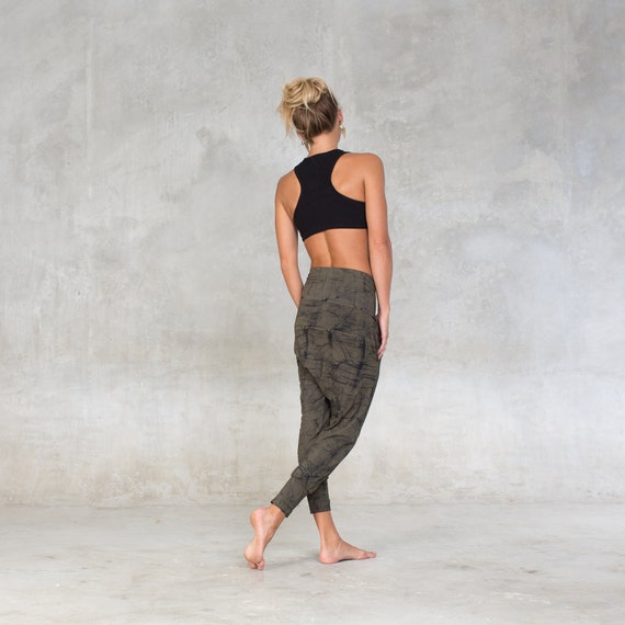 Batik Long Drop Pants Bamboo Yoga Drop Crotch Pants Women Pants