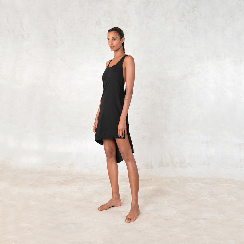 Asymmetrical Dress Organic Cotton Basic Dress Tank Dress Summer dress Organic clothing image 2