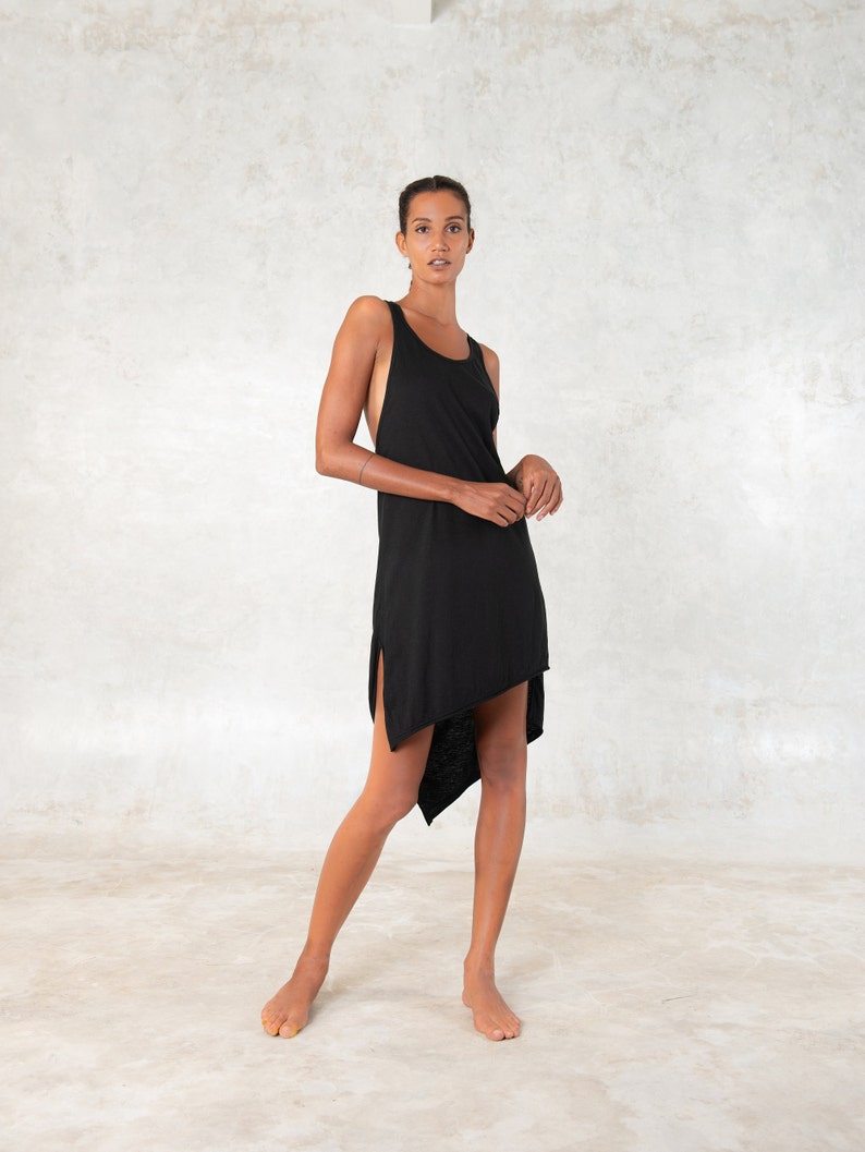 Asymmetrical Dress Organic Cotton Basic Dress Tank Dress Summer dress Organic clothing image 3