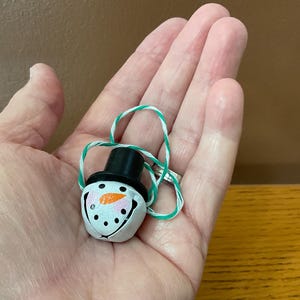 6 Snowman Bell Ornaments