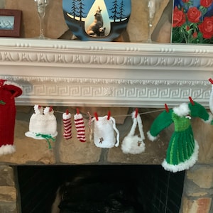 WILL KNIT Mrs. Claus Laundry Large or Small Set