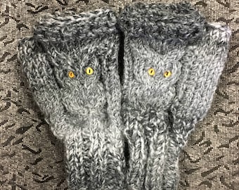 Owl Fingerless Gloves