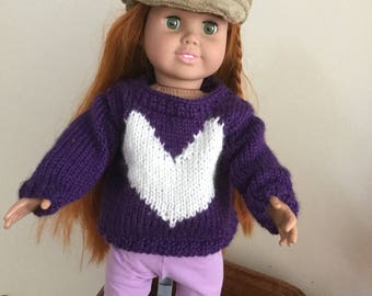 Purple Valentine Dol Sweater