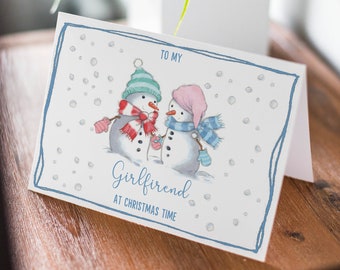 Christmas card for Girlfriend, cute card xmas card, modern Christmas card, couple Christmas card, family Christmas card XMAS9901