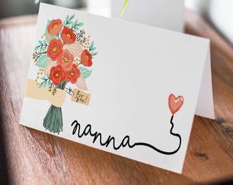 Card for nanna or nan nana | birthday card | Mothers Day greeting card | blank card nanny birthday  GCA9998