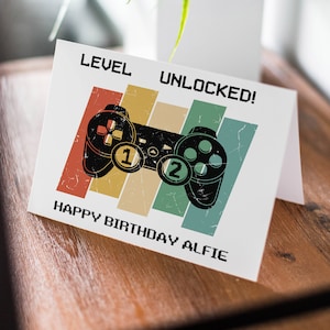 Personalised console aged Birthday Card, Son 11th birthday Grandson 12th birthday Nephew Godson Friend Brother aged any age GCA9852