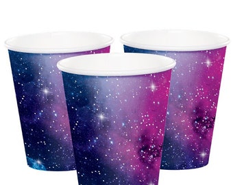 Galaxy 9 oz Hot//Cold Cups 8 Pack Outer Space Science Party Decoration