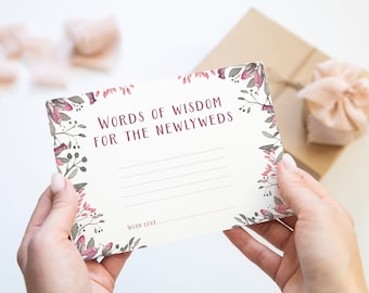 Wedding Advice Cards Pack, Guest Book Alternative, Newlywed Wishes Cards Set WED9923