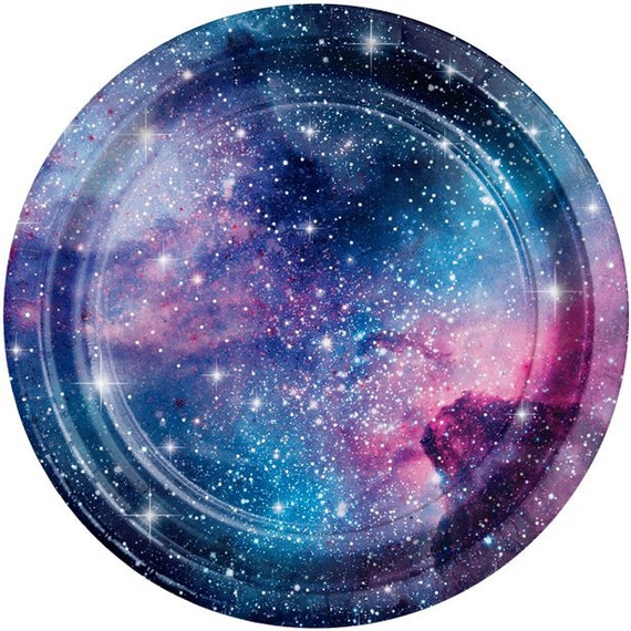 8 Outer Space Party Plates Space Party Decorations Space Etsy