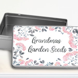 Personalised custom seed storage box | gardeners gift | Garden containers | Metal tin | Seed organiser | HAG9902