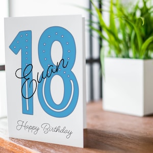 Custom 18th birthday card, 18th birthday son grandson, personalised card, Happy birthday card, GCA9961