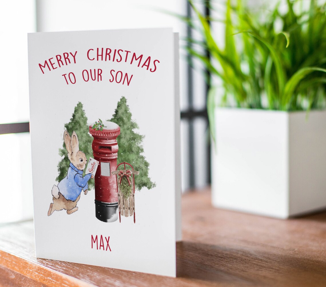 Personalised Christmas Card for son Childrens Christmas Etsy