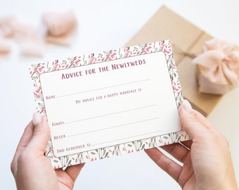 Wedding Advice Cards Pack of 20, Guest Book Alternative, Bridal Shower Game WED9925