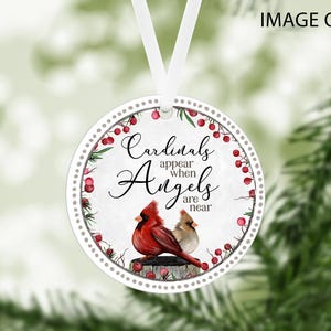 Cardinal Memorial Christmas Bauble – Remembrance Ornament with Sentimental Poem – Loved Ones Near, Grief Gift, In Memory Decoration