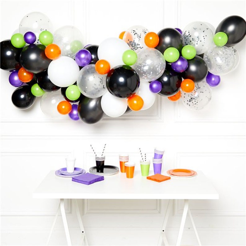 Halloween Balloon Garland Kit, Halloween Decoration, Halloween Balloon Arch, Halloween Party Supplies, Black Balloons BAL9643 image 1