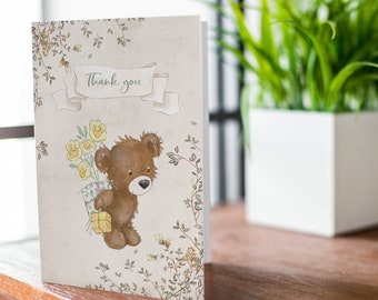 Thank  you card | Appreciation card | Thank you teacher | Floral wedding bridesmaid card Hospital ward card GCA9729