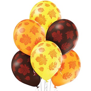 Autumn leaves latex balloons, Birthday balloons, party balloons, gold balloons BAL9944