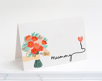 Card for mummy birthday card, Mothers Day greeting card Meaningful Flowers, GCA9992