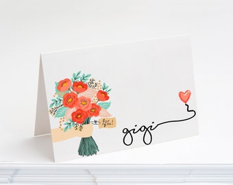 Card for Gigi, birthday card, Mothers Day greeting card Meaningful Flowers, GCA9995