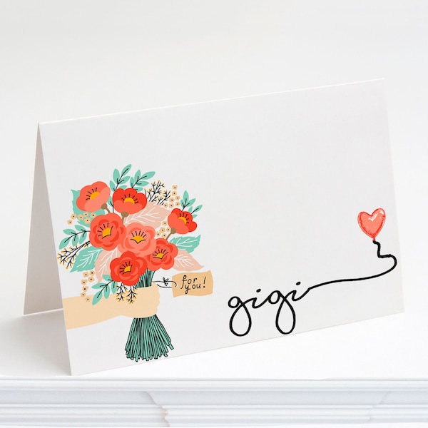 Card for Gigi, birthday card, Mothers Day greeting card Meaningful Flowers, GCA9995