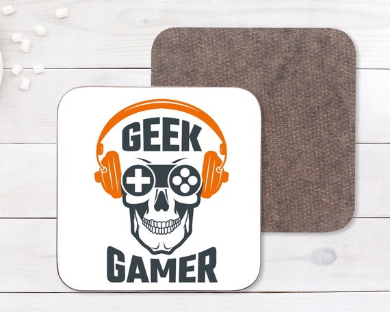 Gamer Coasters Geek Gifts Skull Beverage Coaster Nerdy Drink