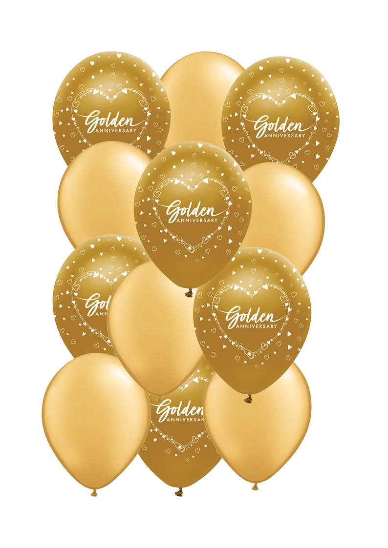 50th Anniversary Party Balloons Golden Anniversary Etsy