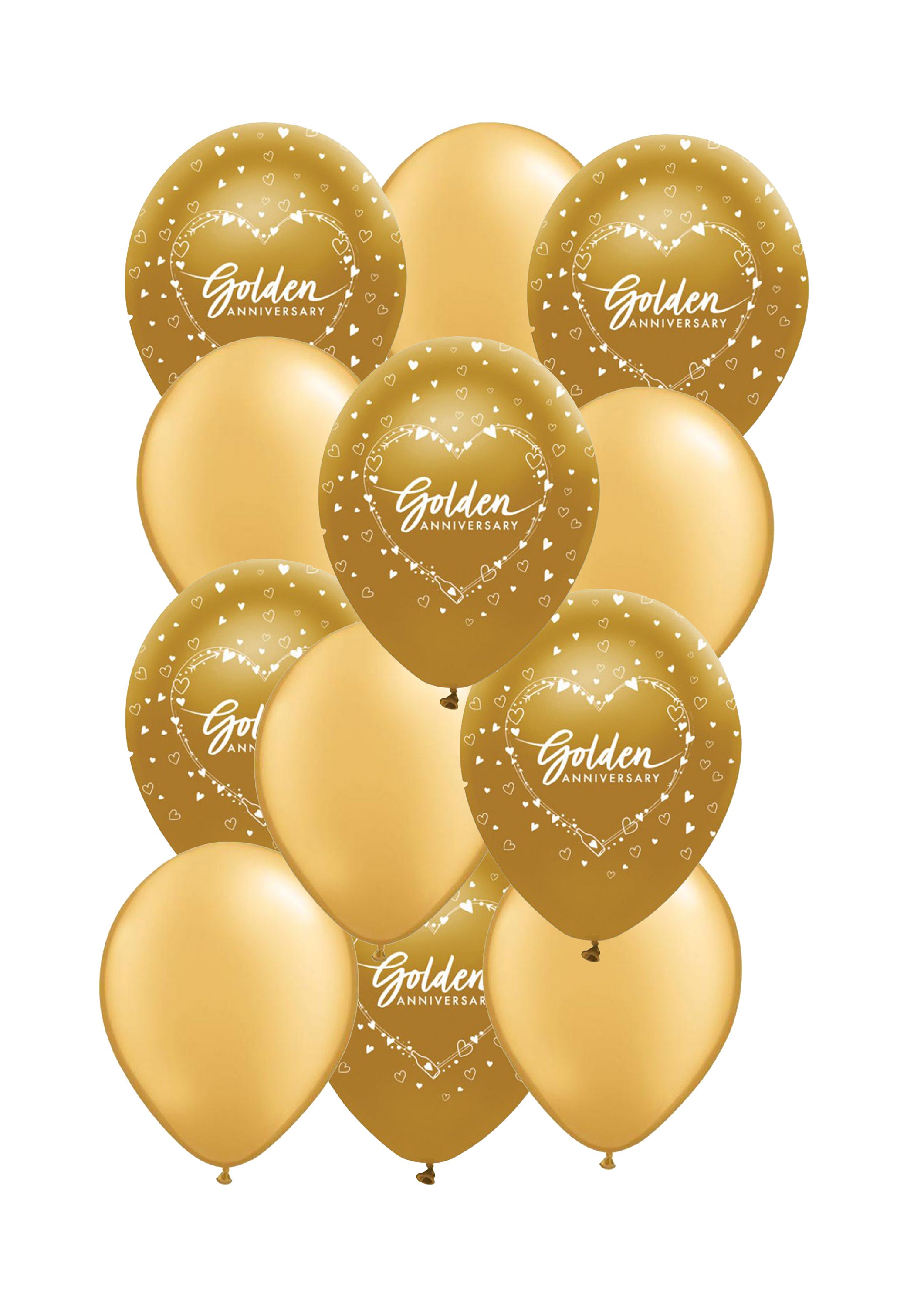 TABLE CENTREPIECE 3 PACK BALLOON DISPLAY GOLDEN  50TH WEDDING ANNIVERSARY 