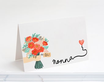 Card for Nonna | birthday card | Mothers Day greeting card | handmade cards | cute birthday card GCA9986