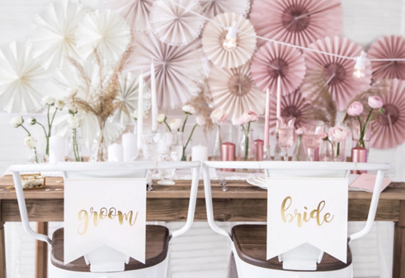 el señor y la señora Decoraciones Novia & Novio signos de la silla de oro decoración de la boda lugar el señor y la señora Decoraciones Novia & Novio signos de la silla de oro decoración de la boda lugar