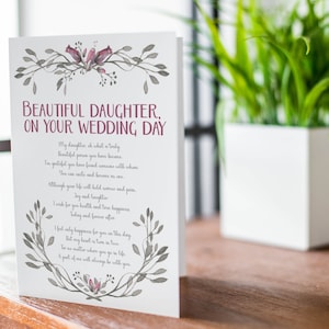 Special daughter wedding card, to my daughter on her wedding day, wedding card, greeting cards, card for bride WED9880