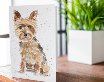 Yorkshire terrier dog blank greeting birthday card, card for dog lover husband/wife birthday card, dog greeting card, GCA9792