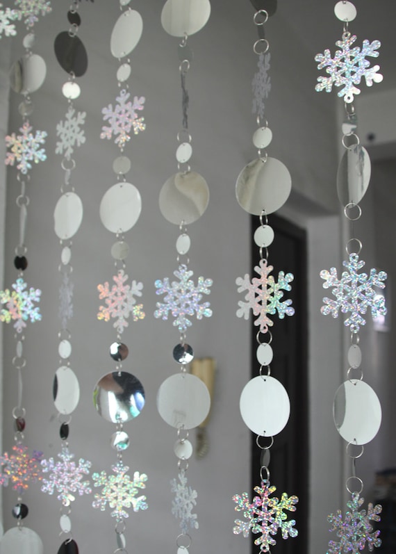 Snowflake Garland White Snowflake Decorations Christmas Decorations Christmas Garlands Festive Bunting Holiday Season Decor