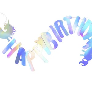 Unicorn birthday Party banner, unicorn party decoration, unicorn backdrop, Birthday banner, unicorn 1st birthday  PAR9786