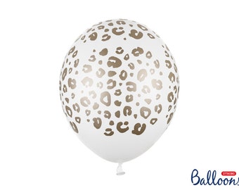 Gold Leopard Print White Balloons, Hen Party Balloons, Happy Birthday Balloons, Party Balloons, Birthday Balloons, BAL9671