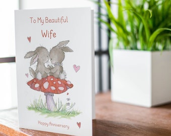 Anniversary Card for wife, happy anniversary card - Wedding Anniversary Card for Wife, Wife,  GCA9926