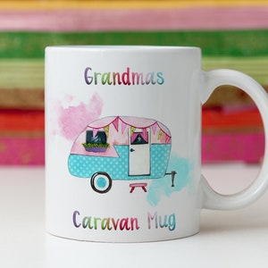 Personalised caravan camping mug, caravan gift, coffee mug, vintage caravan gift, gift for grandma granddad MUG9938
