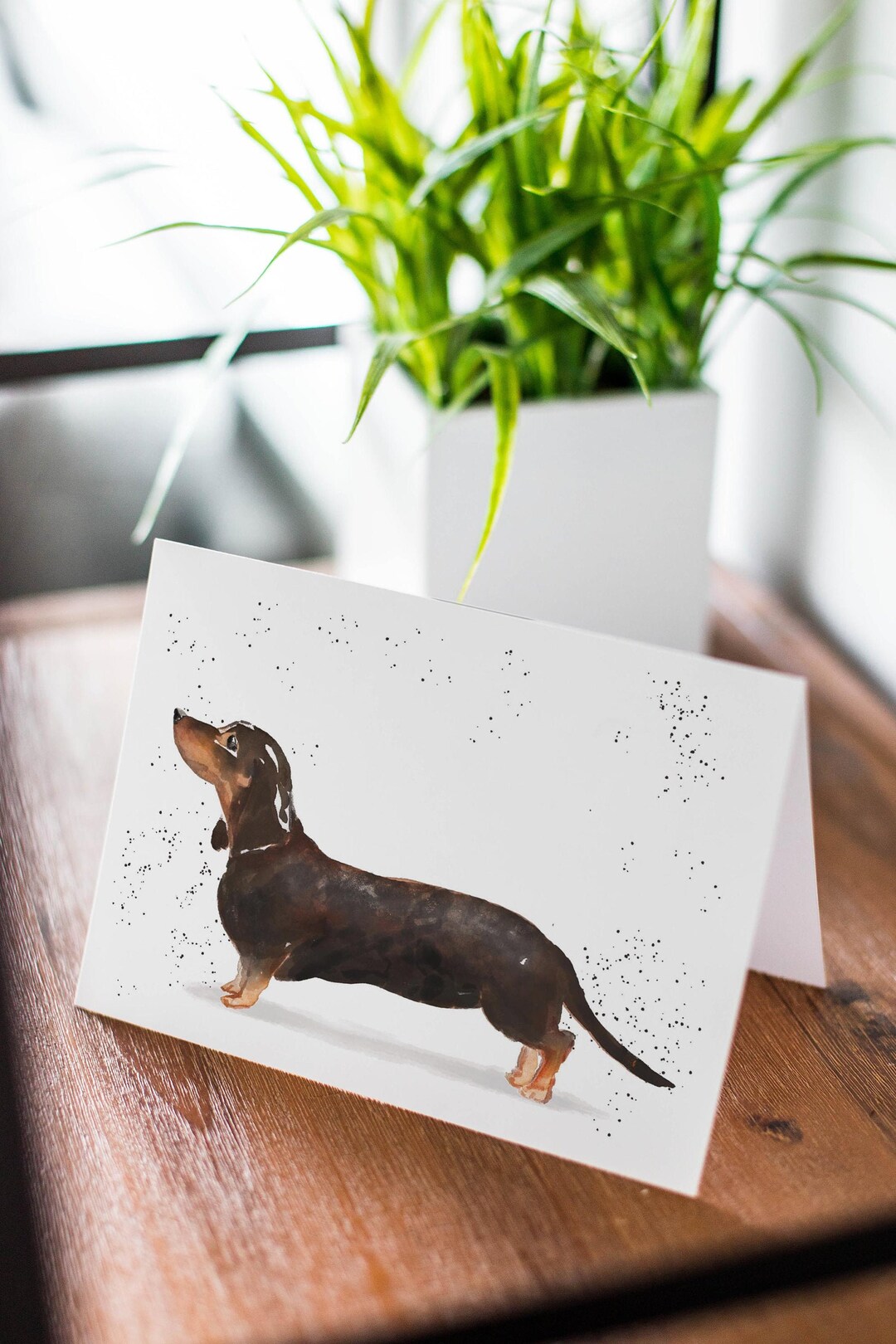 DACHSHUND dog greeting Card, dog birthday card, blank happy birthday ...