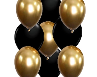 Black and gold balloons | birthday party balloons | latex balloons | graduation wedding balloons BAL9970