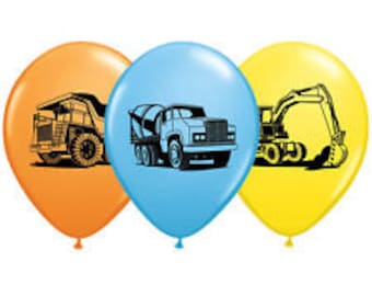 Construction Trucks Balloons, Latex Digger Birthday balloons, Party Supplies Decoration piece Supply BAL9874