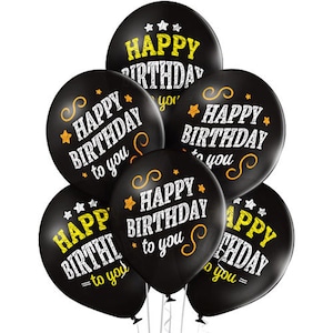 Black balloons | Happy birthday balloons | party balloons | latex modern balloons | Black and white decor BAL9922