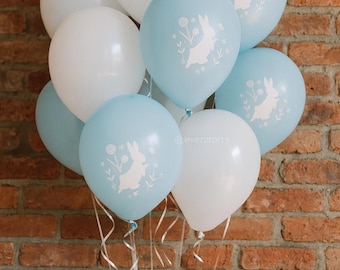 Blue Bunny Rabbit Balloons – 12 Pack Baby Shower, Easter or Spring Party Decor BAL9993