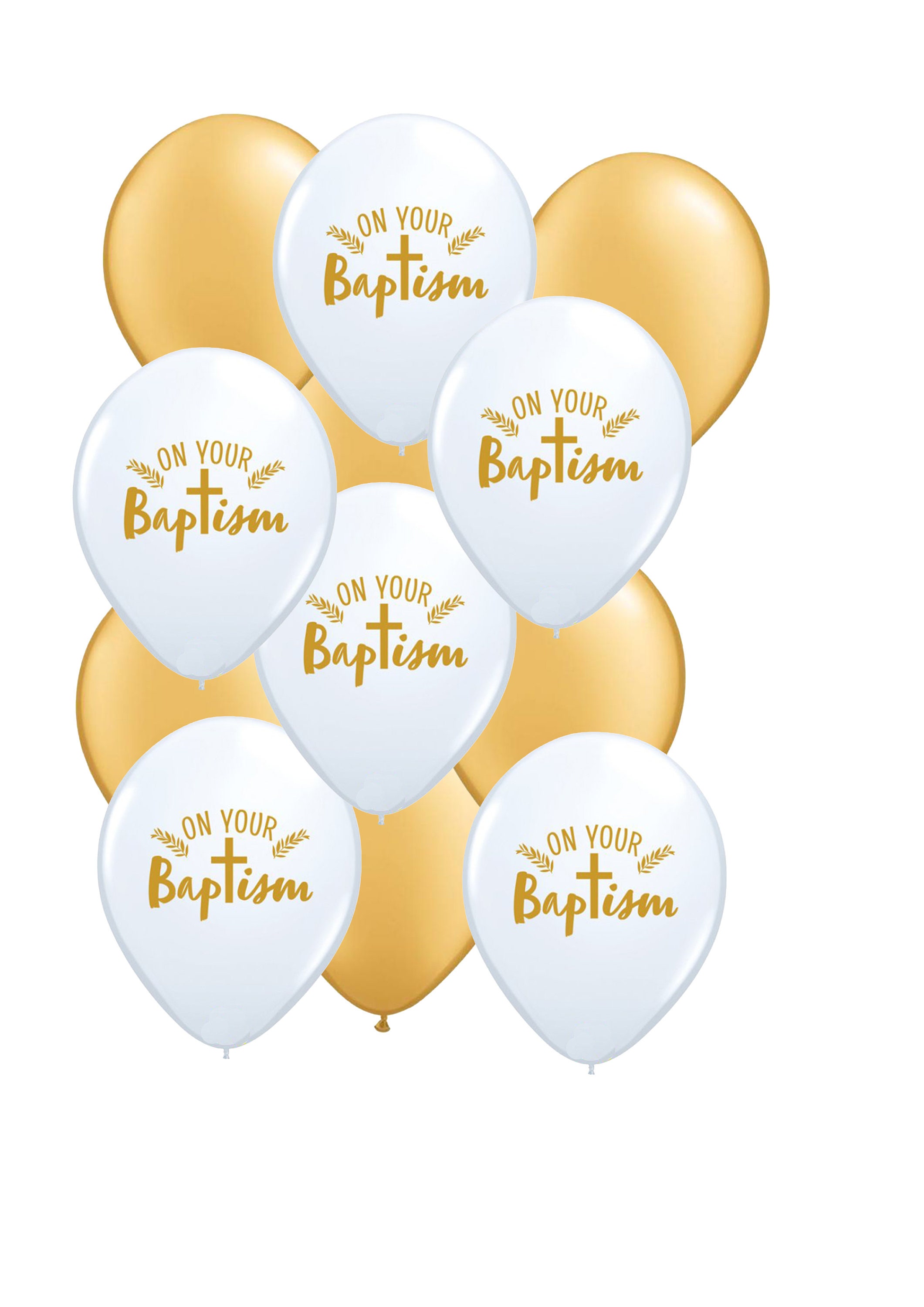 Gold Baptism Decorations 12 Baptism Latex Balloons Baptism Etsy UK