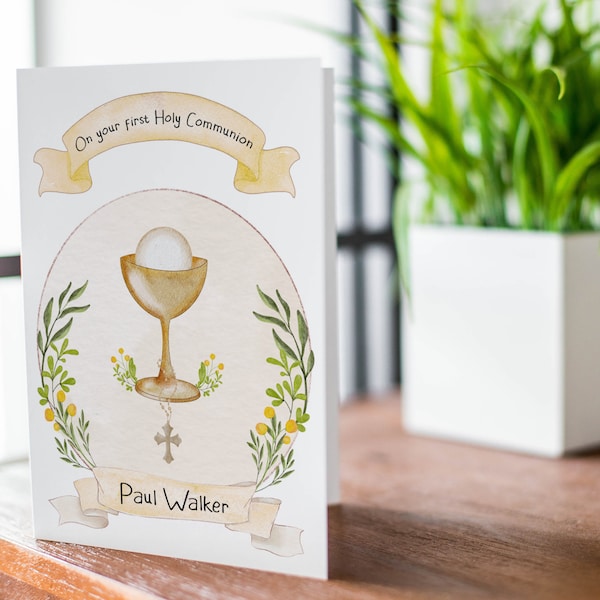 Personalised First Holy Communion Card  | religious cards | 1st Communion GIRL/BOY | confirmation card  GCA9906