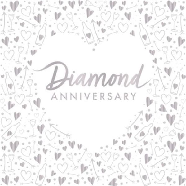 DIAMOND ANNIVERSARY 60th wedding anniversary paper napkins PAR9742