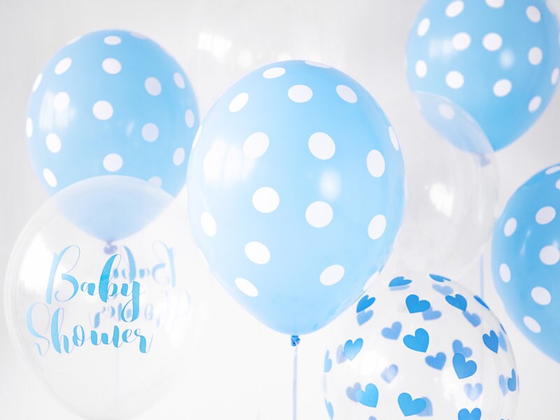 Baby blue latex balloons birthday balloons Blue decor Etsy