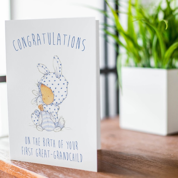 Great grandparents card | 1st great grandson card | new great grandma | new baby boy congratulations card |    CBA9950