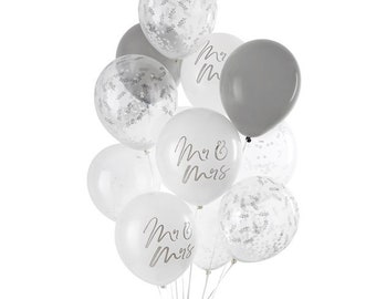 Mr & Mrs Balloons White Wedding Balloons, Wedding Decorations, White Wedding Balloons BAL9642