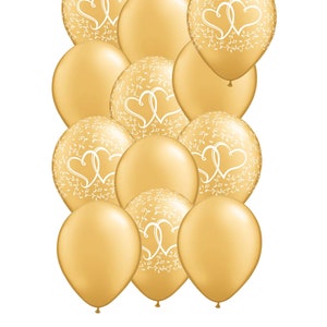 Gold heart Wedding balloons, Anniversary Decorations, Golden Balloons, Wedding Decorations, BAL9640