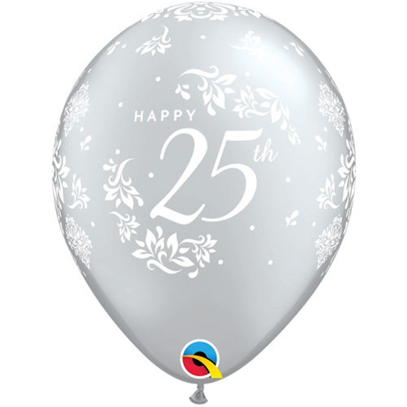 25th anniversary party balloons silver anniversary decor wedding anniversary silver balloons BAL9989 image 2